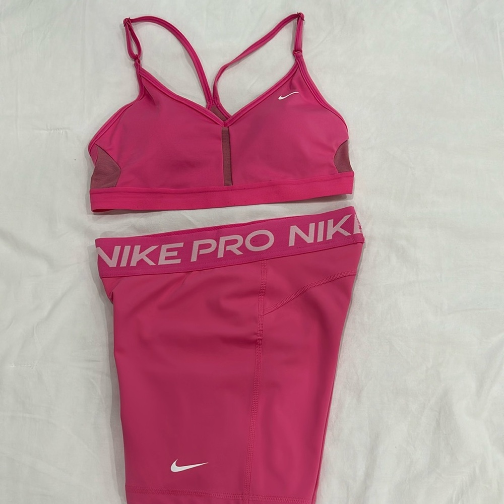 Nike Pro sports bra and shorts set